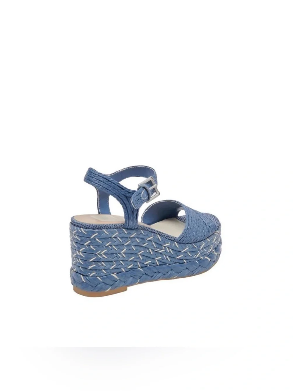 DOLCE VITA women's tiago platform raffia sandals in blue Size 7